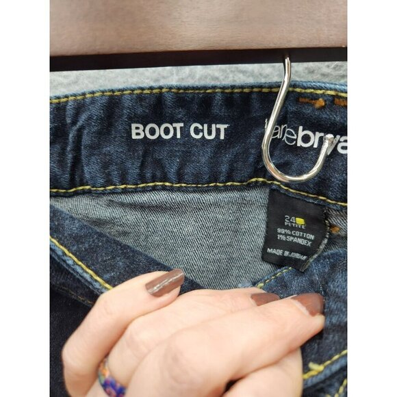 Lane Bryant Womens Boot Cut Denim Jeans Size 24P Stretch Cotton Blend Dark Wash - Picture 4 of 5